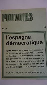 Image sur Revue POUVOIRS - L'Espagne démocratique