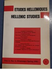 Picture of Revue Etudes Helléniques / Hellenic Studies Vol. 1, No. 1