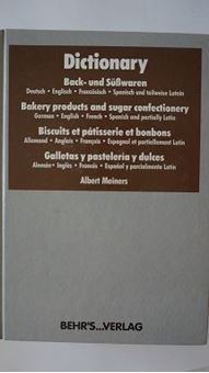 Image sur Dictionary Bakery products and Confectionary - Deutsch - English - Français - Español - Latin