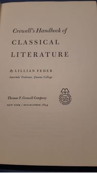 Image sur Crowell's handbook of classical literature