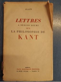 Lettres à Sergio Solmi sur la philosophie de Kant