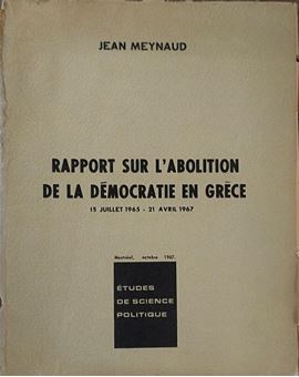 Rapport sur l abolition de la démocratie en Grèce